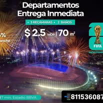 Departamentos con vista a estadio y fuegos artificiales